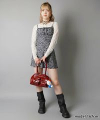 マーズ リボン ヒョウ 薔薇柄 キャミワンピ マーズ リボン ヒョウ 薔薇柄 キャミワンピ