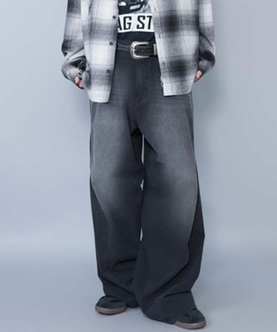 未使用品 SINSS バギーシルエットカーブデニム ジーンズ S ブルーペイント 新品 SINSS バギーシルエットカーブデニム ジーンズ S ブルーペイント