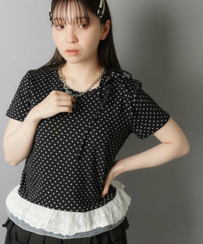 フェアリーグランジ　ドット　水玉　ミニスカ　フリル　平成　リボン フェアリーグランジドット水玉ミニスカフリル平成リボン