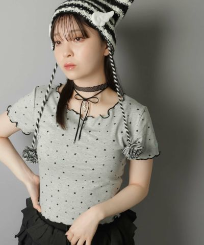 トップス sansan.w 64%OFF】半袖カットソー/総柄スター/メロウデザイン | SPINNS