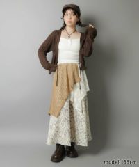 cawaiiオリジナル「mori」 ロングスカート森ガール➕お花トップス