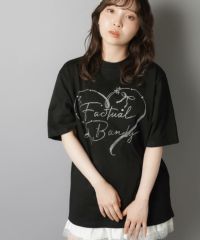 DIANTE ラインストーンオーバーT セール】 ラインストーンサークルロゴTシャツ（シルバー