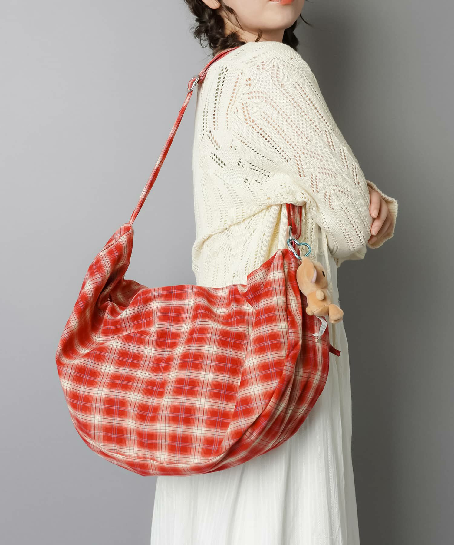 コットンショルダーバッグ/チェック柄 | SPINNS WEB STORE | SPINNS