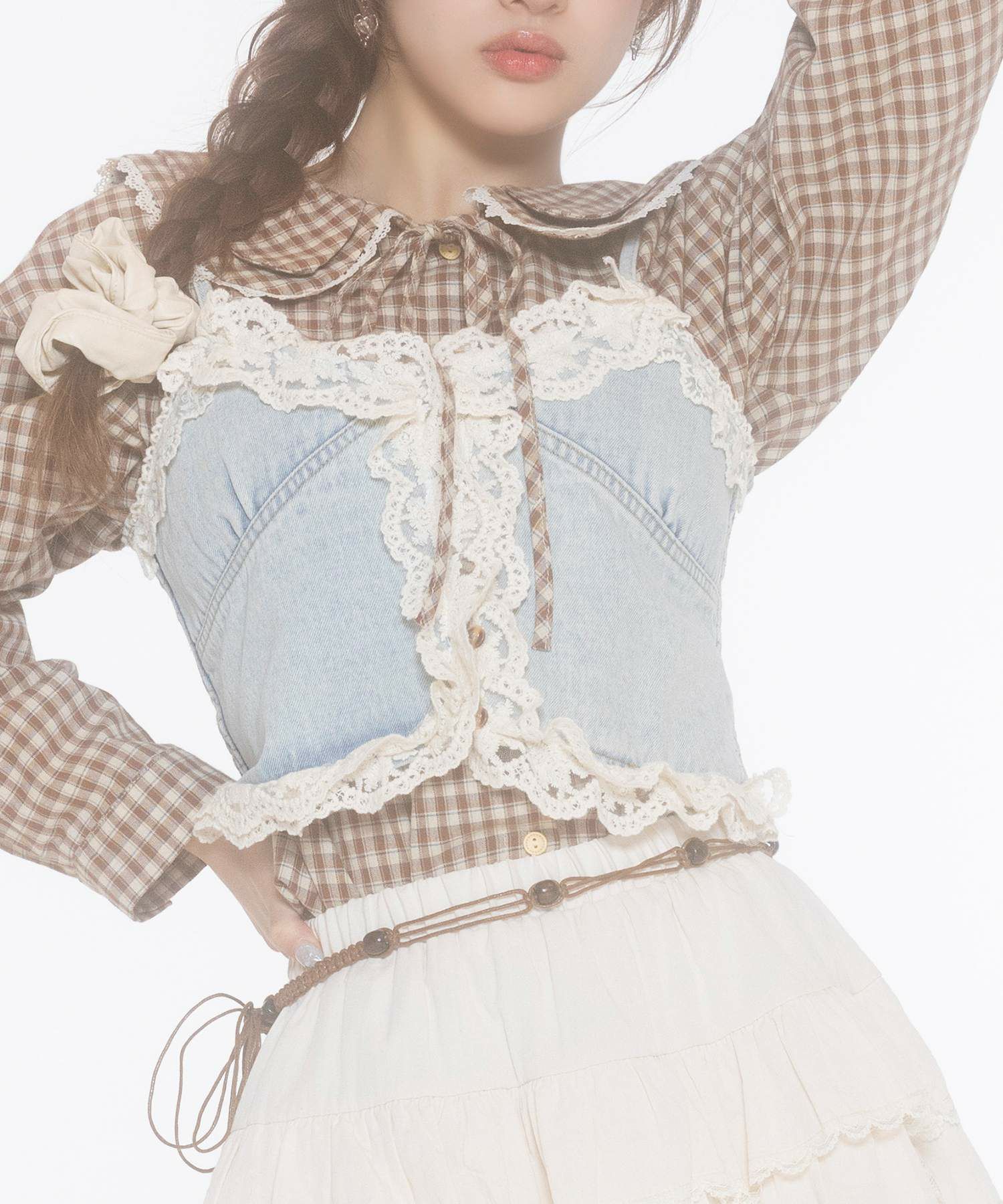 OZZ ONESTE グレー フリル ジャケット フェアリーグランジ y2k フェアリーグランジ｜最新トレンドファッション｜SPINNS公式通販