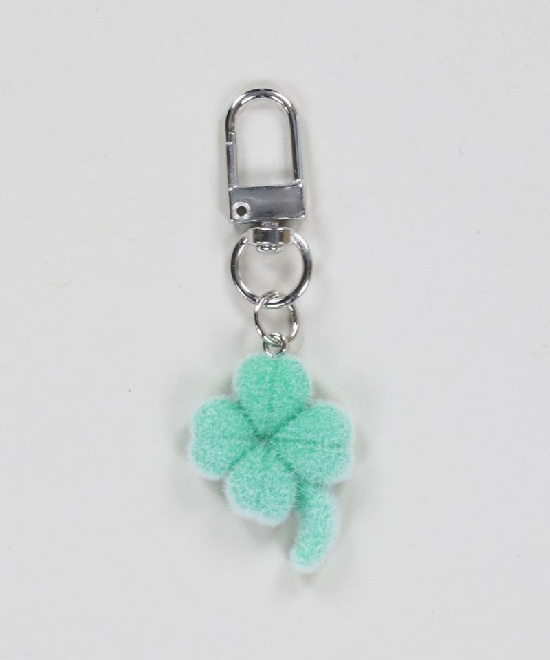 ミニキーホルダー/クローバー/フロッキー加工＜メール便対応
