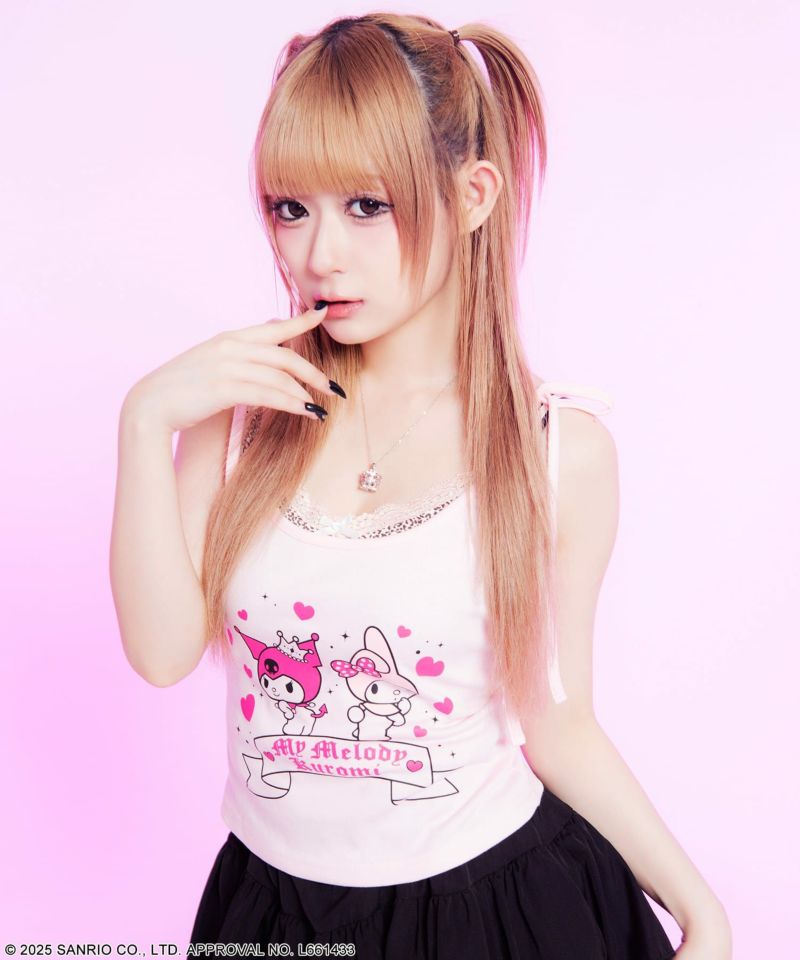 alexiastam サンリオコラボ　　リボンキャミソール Sanrio x ALEXIA STAM] Shoulder Ribbon Camisole | ALEXIA STAM