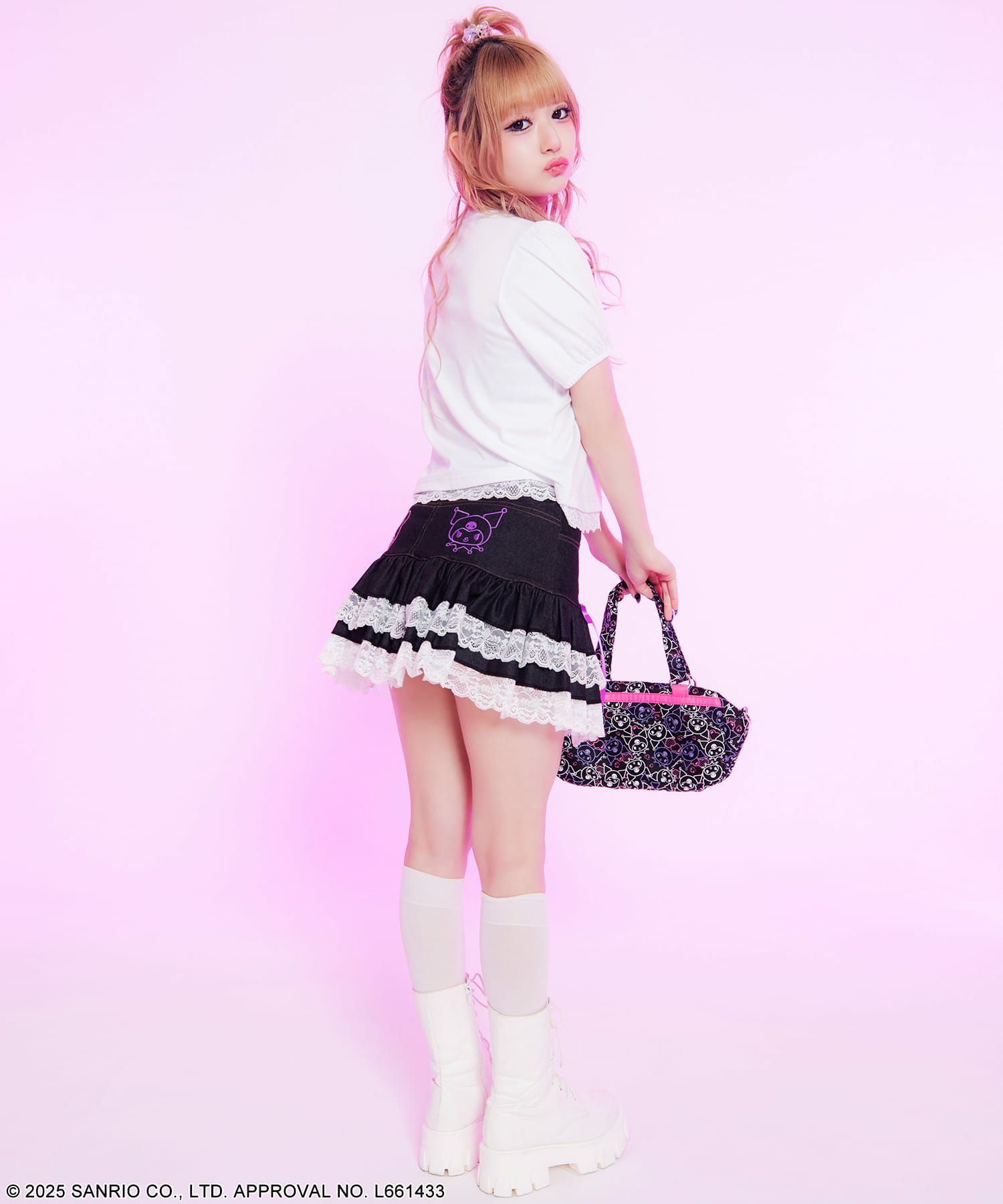 92%OFF】『マイメロディ&クロミ×SPINNS』デニムフリルミニスカート  