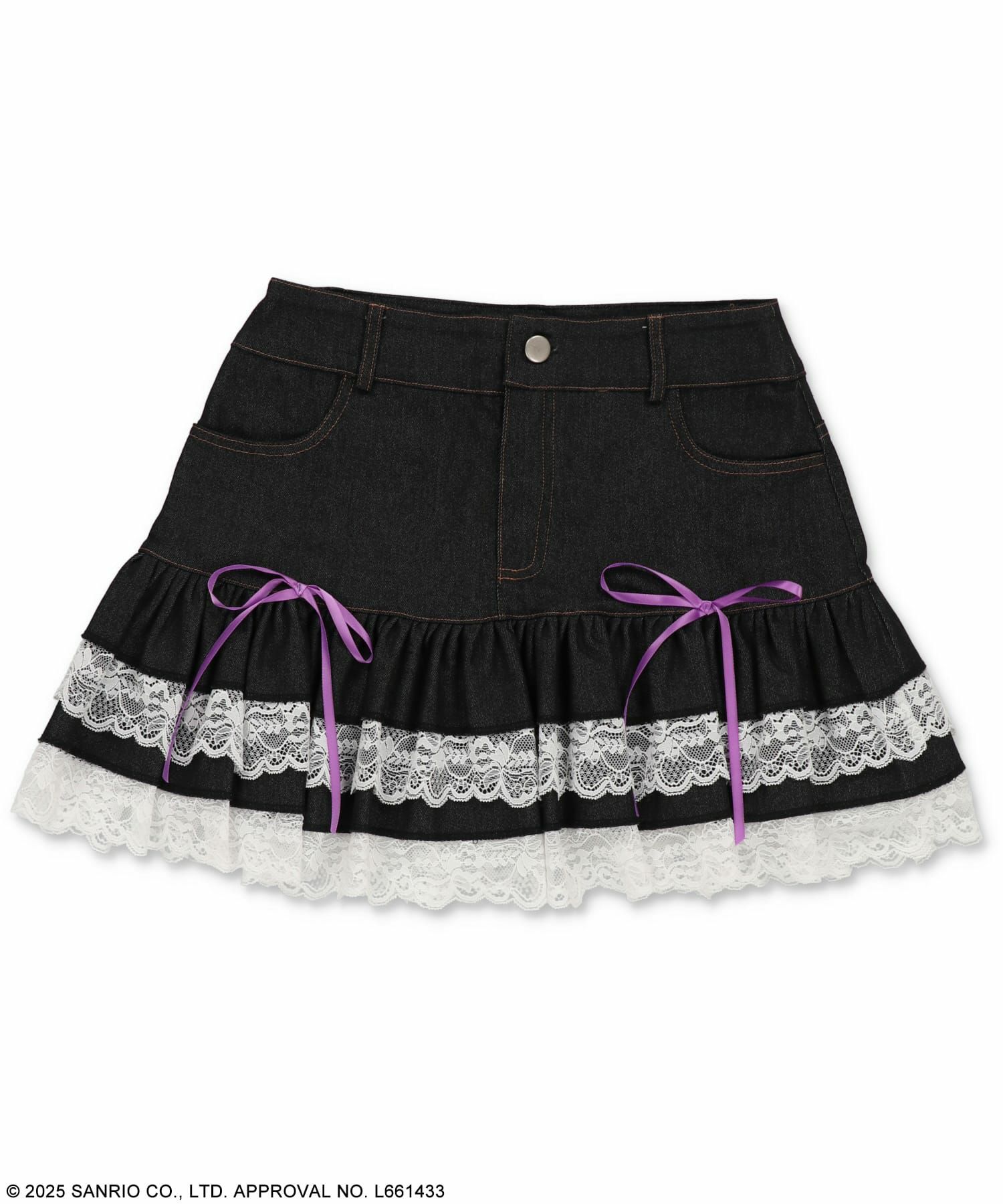 マイメロディ&クロミとSPINNSのコラボ！デニムフリルミニスカート