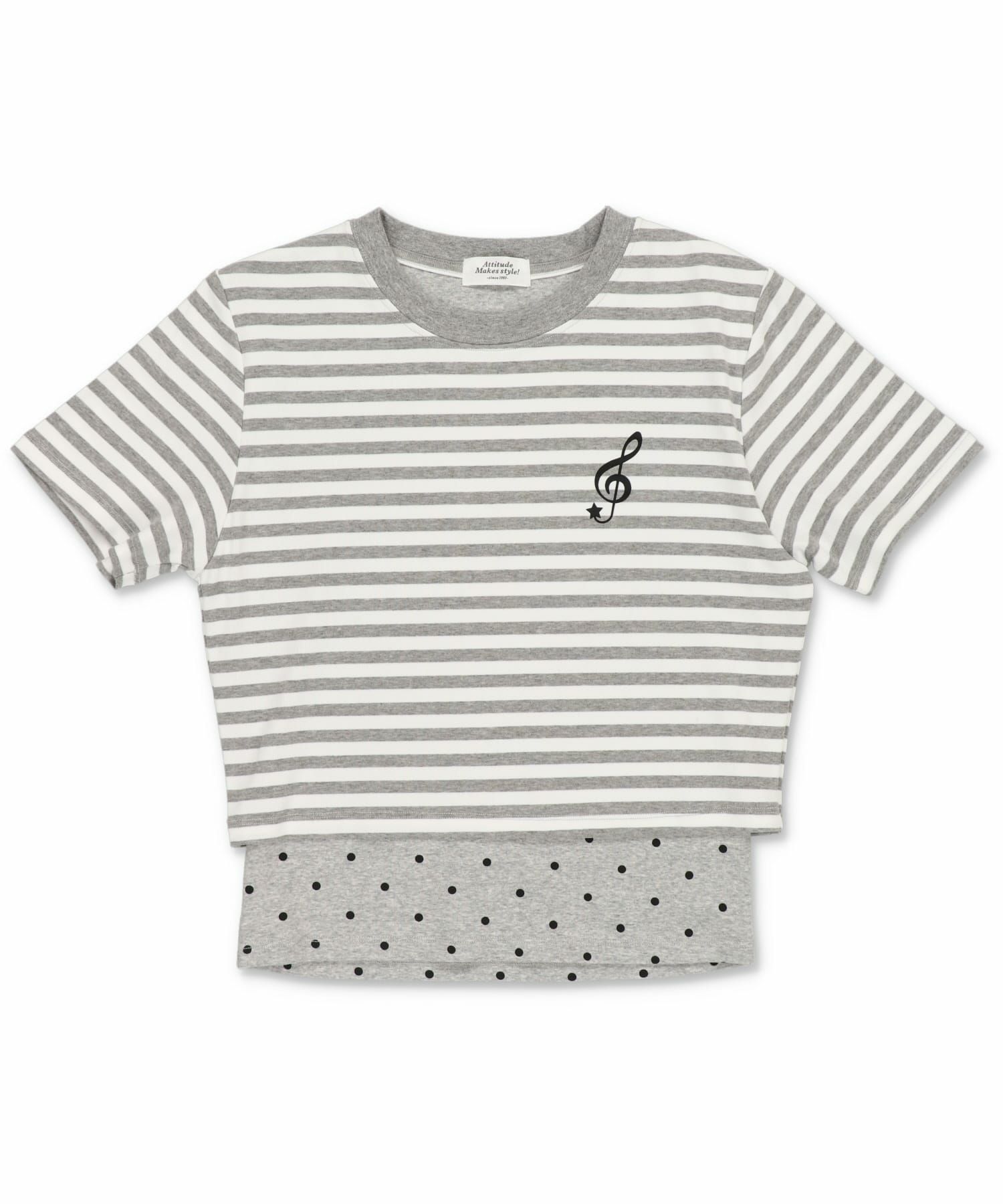 オフホワイトxグレー