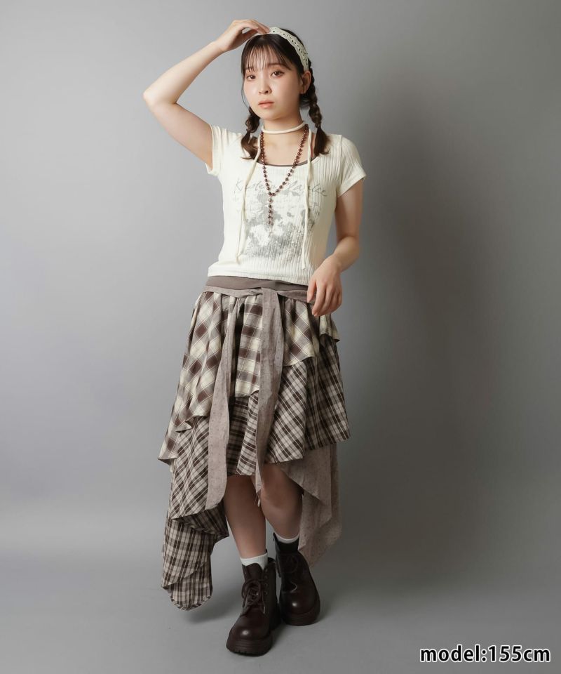 イエナ　大人気デザイン！チェックフリルイレヘムスカート イエナ 大人気デザイン！チェックフリルイレヘムスカート
