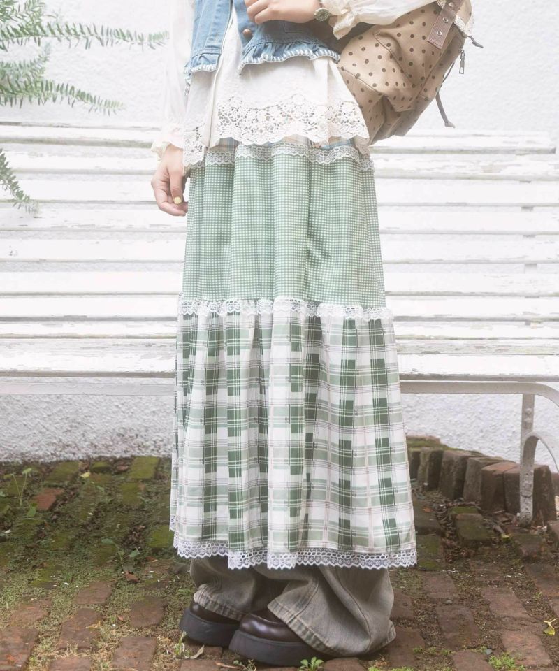 Jurgen Lehl　ニットロングスカート　マルチカラー　パッチワーク Jurgen Lehl ニットロングスカート マルチカラー パッチワーク