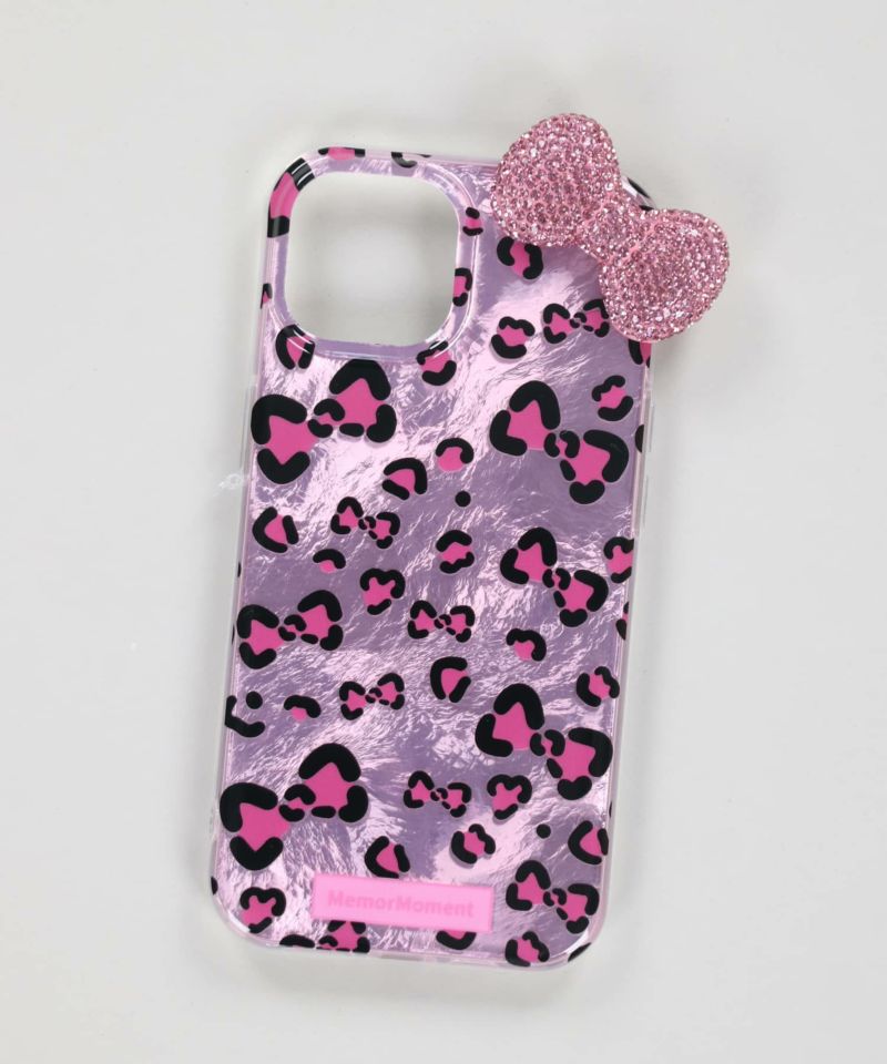 プラスマホケース/ヒョウ柄リボン/レオパード＜メール便対応