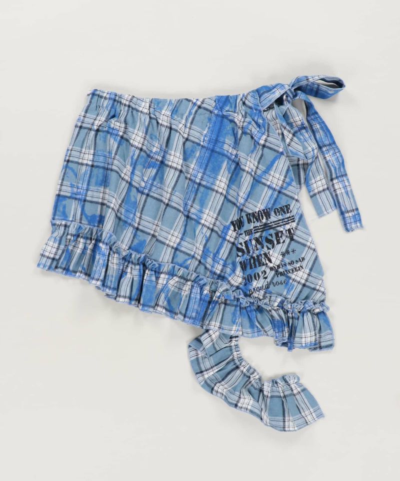 タマキニイメ まきまき ラップスカート チェック 青 サイズ2 rw6 美品♪タマキニイメ まきまき ラップスカート チェック 青 サイズ2 rw6