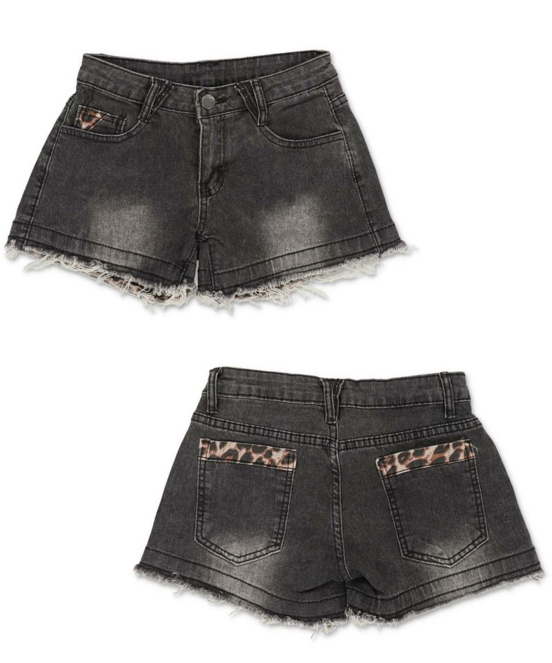 d.i.a. デニムショートパンツ　ヒョウ柄　ラメラメ　size25 デニムショートパンツ/ヒョウ柄フリル/レオパード | SPINNS WEB