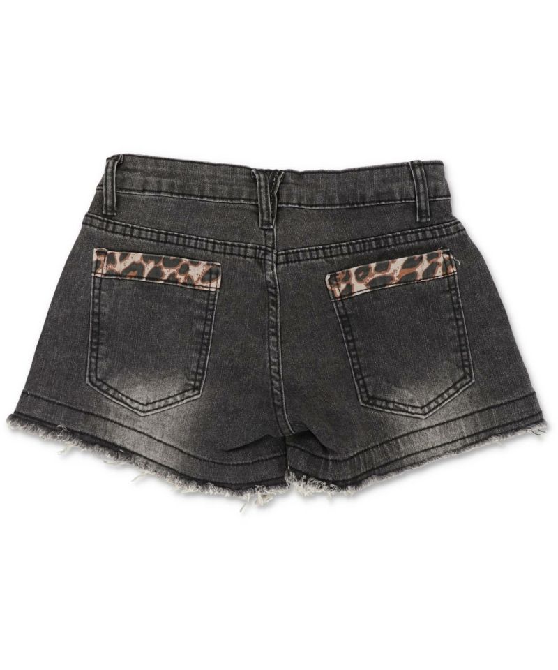 d.i.a. デニムショートパンツ　ヒョウ柄　ラメラメ　size25 デニムショートパンツ/ヒョウ柄フリル/レオパード | SPINNS WEB