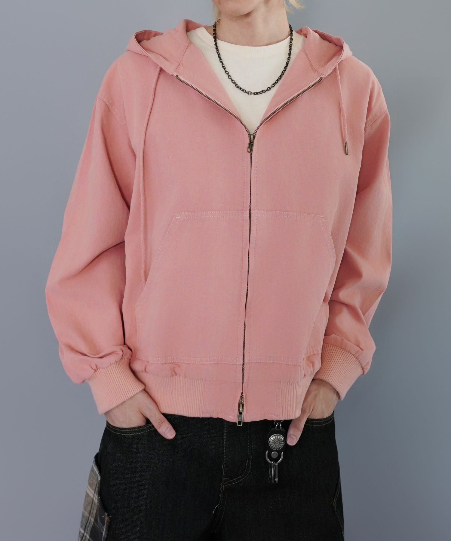 15%OFF】短丈 ダック地 アクティブジャケット/ダブルジップ