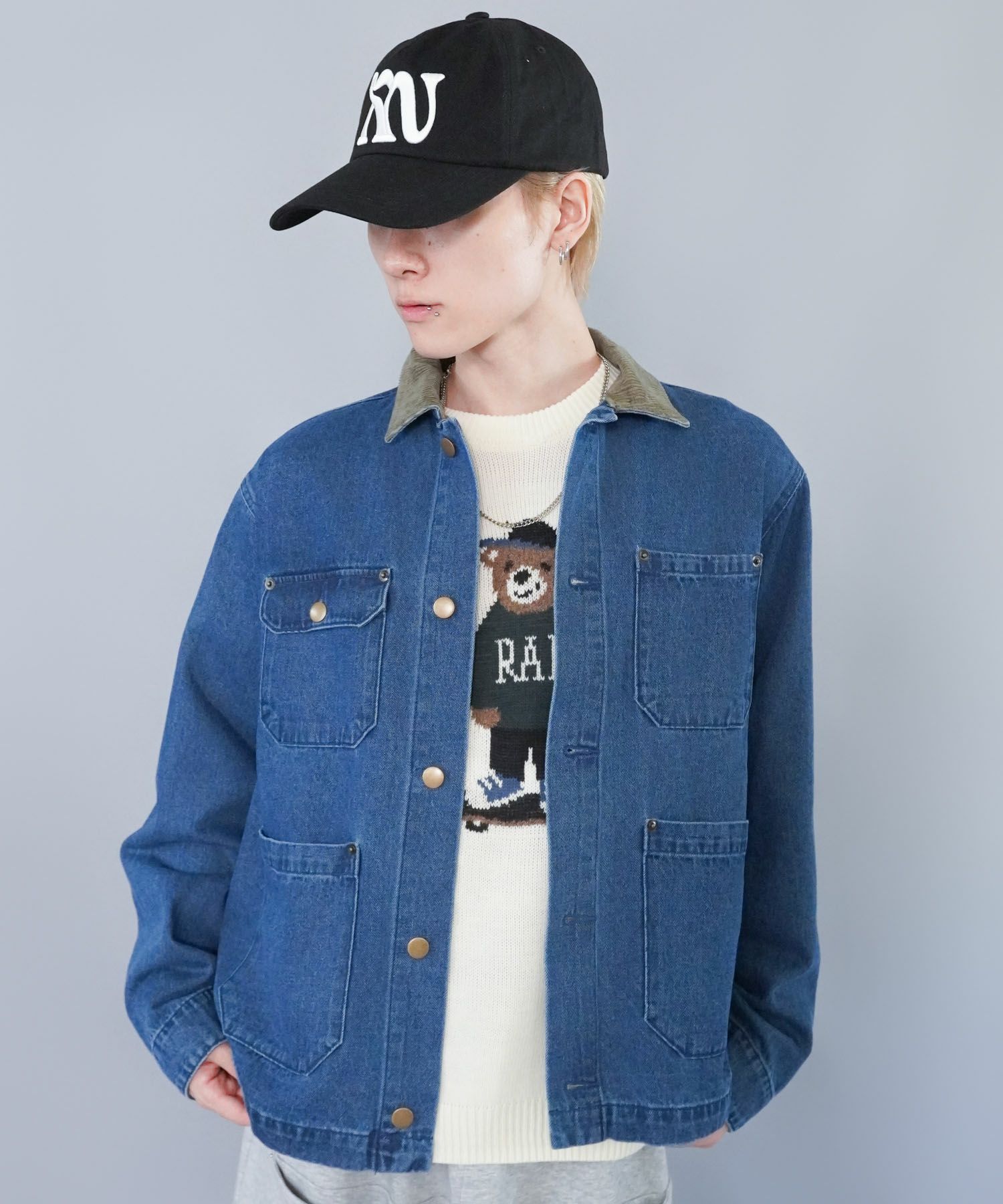 15%OFF】短丈カバーオールジャケット/ワークブルゾン/ユニセックス