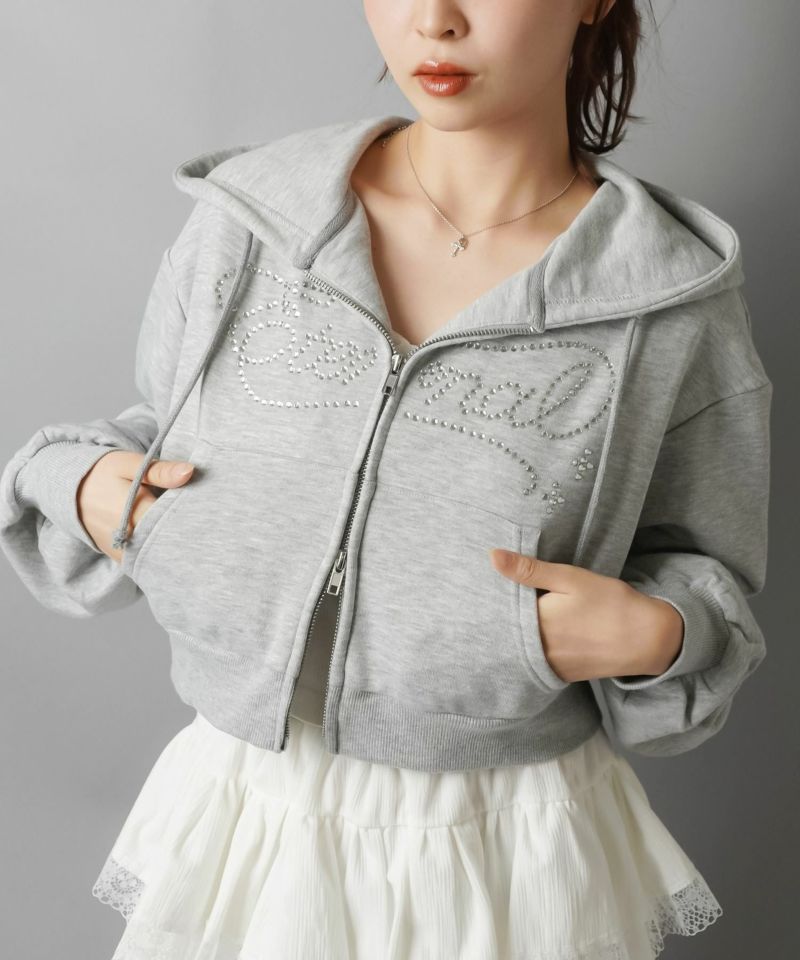 d.i.a. パーカー ダブルジップ ラインストーン 平成 ギャル 新品タグ付き d.i.a. パーカー ダブルジップ ラインストーン 平成 ギャル 新品