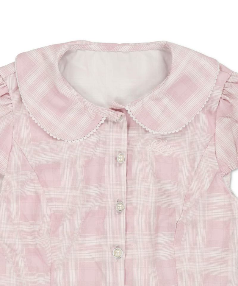 BLAMINK ブラミンク チェックパフスリーブ ブラウス ピンク BLAMINK ブラミンク チェックパフスリーブ ブラウス ピンク