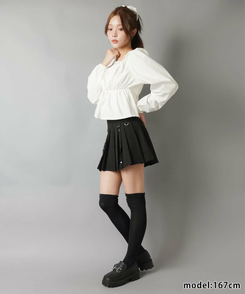 美品✨️バーバリー スタッズベルト付 プリーツ ミニスカート インナーパンツ付 プリーツミニスカート/スタッズベルト/インナーパンツ付き