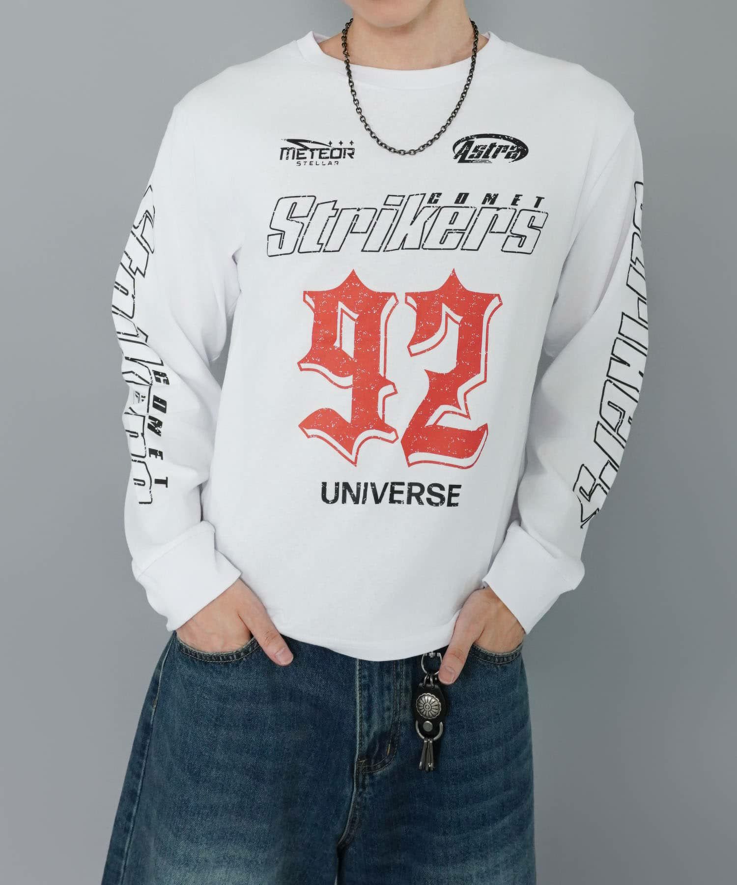 72%OFF】短丈ロングスリーブTシャツ/レーシングロゴ/ロンT/ショート丈