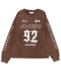 44%OFF】短丈ロングスリーブTシャツ/レーシングロゴ/ロンT/ショート丈