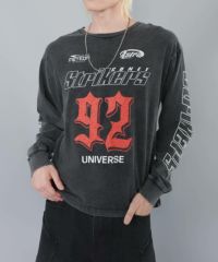 44%OFF】短丈ロングスリーブTシャツ/レーシングロゴ/ロンT/ショート丈