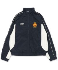 短丈ナイロンジャケット/エンブレム刺繍ロゴ/配色切替