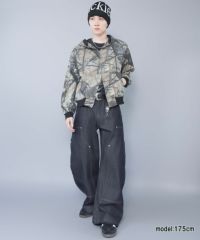 短丈ダブルジップアクティブジャケット/カモフラージュ/リアルツリー