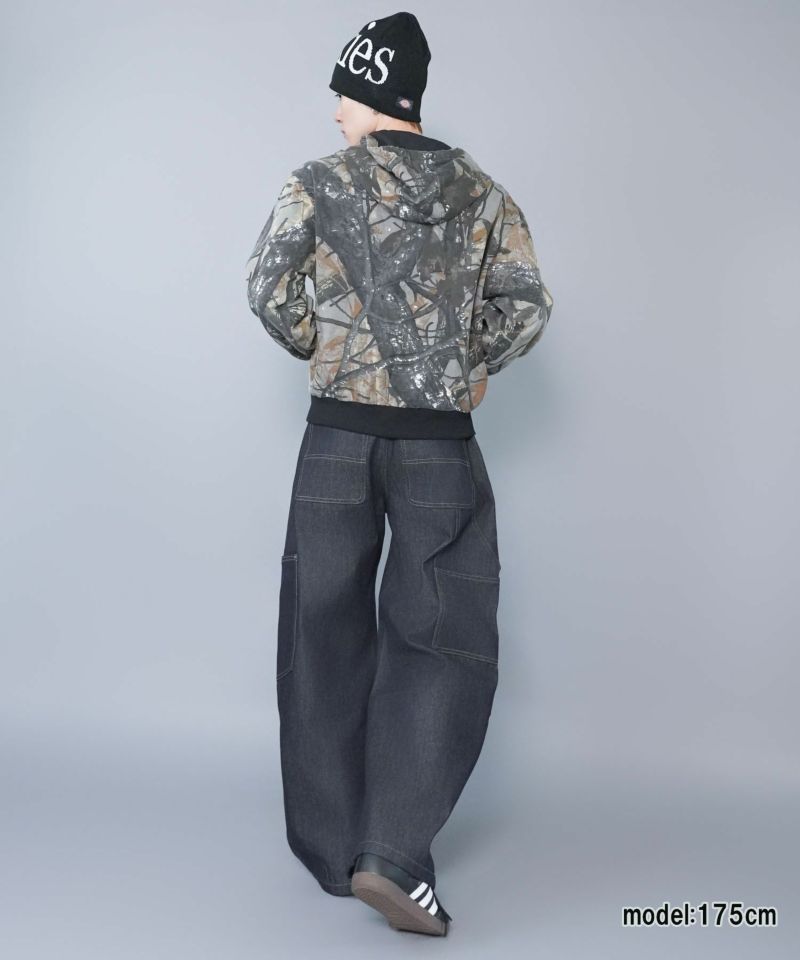 短丈ダブルジップアクティブジャケット/カモフラージュ/リアルツリー