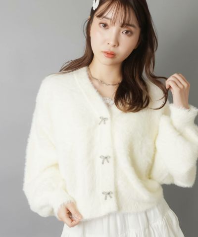 STONE  ホワイト カーディガン Sサイズ CALIFORNIA OUTFITTERS カーディガン 2-8D10 Vネック 長袖 ワイド