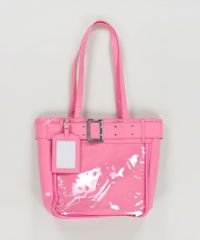 26%OFF】痛バッグ/クリアポケットショルダーバッグ/合皮/ビッグベルト