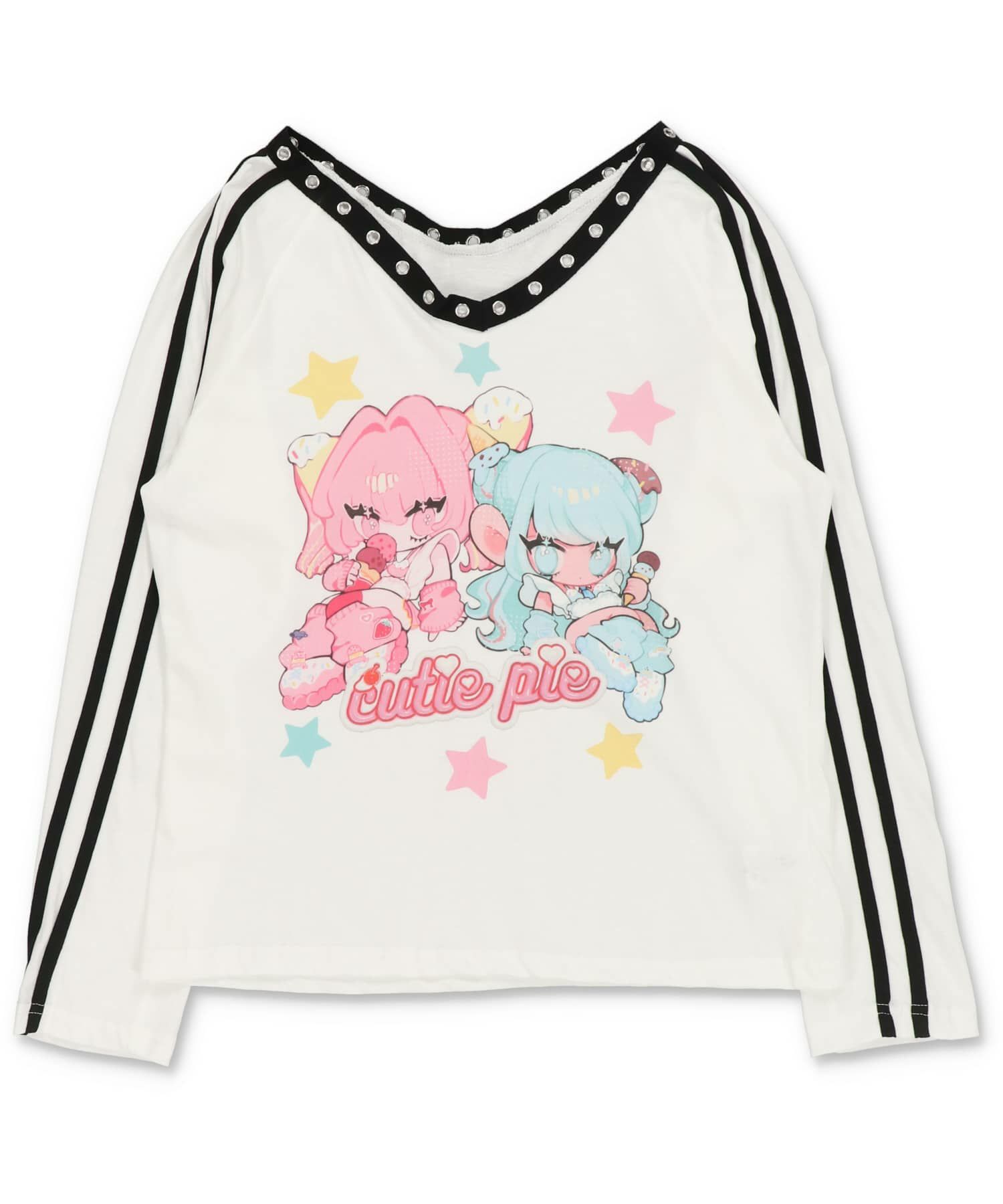 88%OFF】Vネック長袖Tシャツ/キャラクター/#ドリームコア/#平成女児