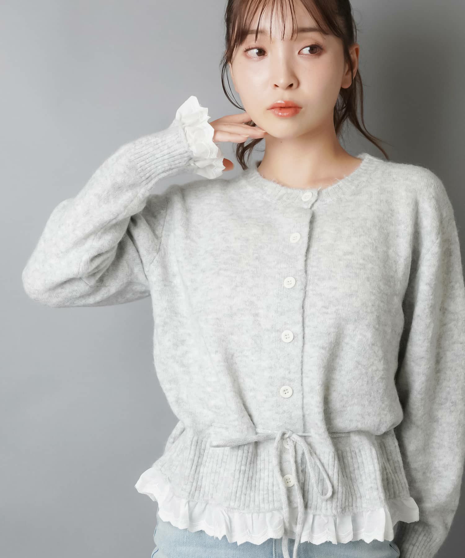 OHGA フリルカーディガン｜ohga オーガ フリルニットカーディガン