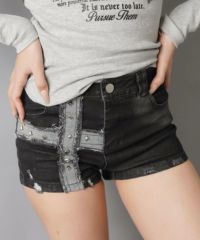 デニム超ショートパンツ/スタッズクロス/#平成ギャル | SPINNS WEB