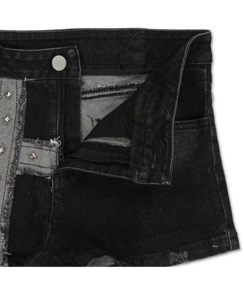 デニム超ショートパンツ/スタッズクロス/#平成ギャル | SPINNS WEB