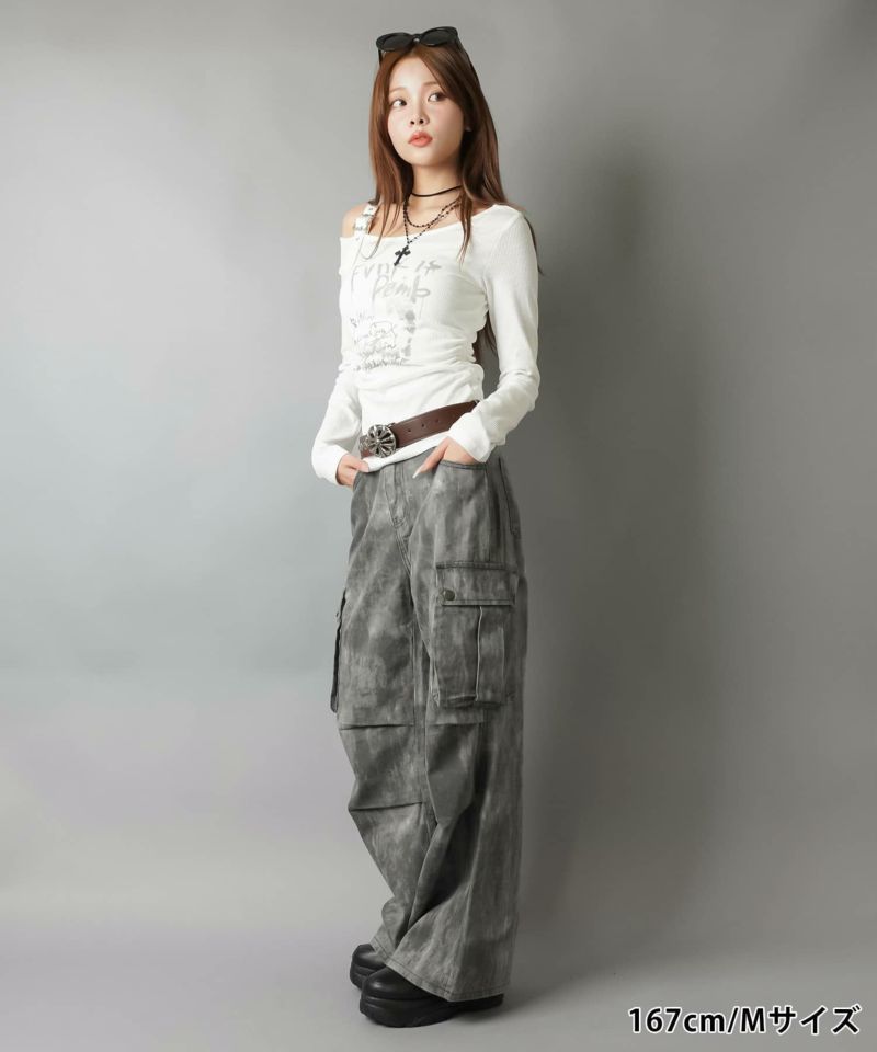 a♡様　　カーゴツイルボリュームパンツ ナイロンワイドカーゴパンツ（その他） | tk.TAKEO KIKUCHI