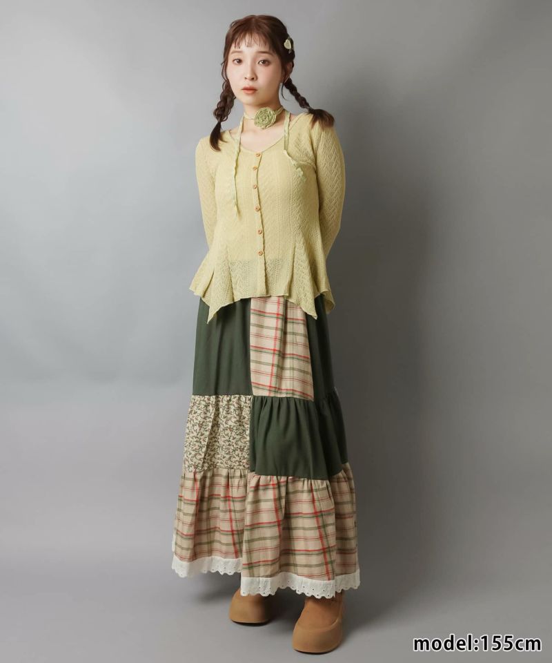 ボンブ⭐︎ アンティークパッチワーク小花柄　スカート ボンブ⭐︎ アンティークパッチワーク小花柄 スカート ボンブ様
