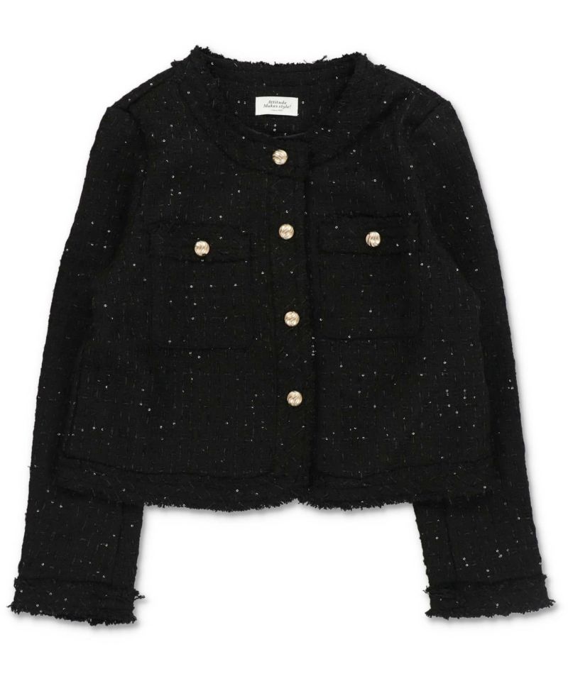 21%OFF】ノーカラーツイードジャケット | SPINNS WEB STORE