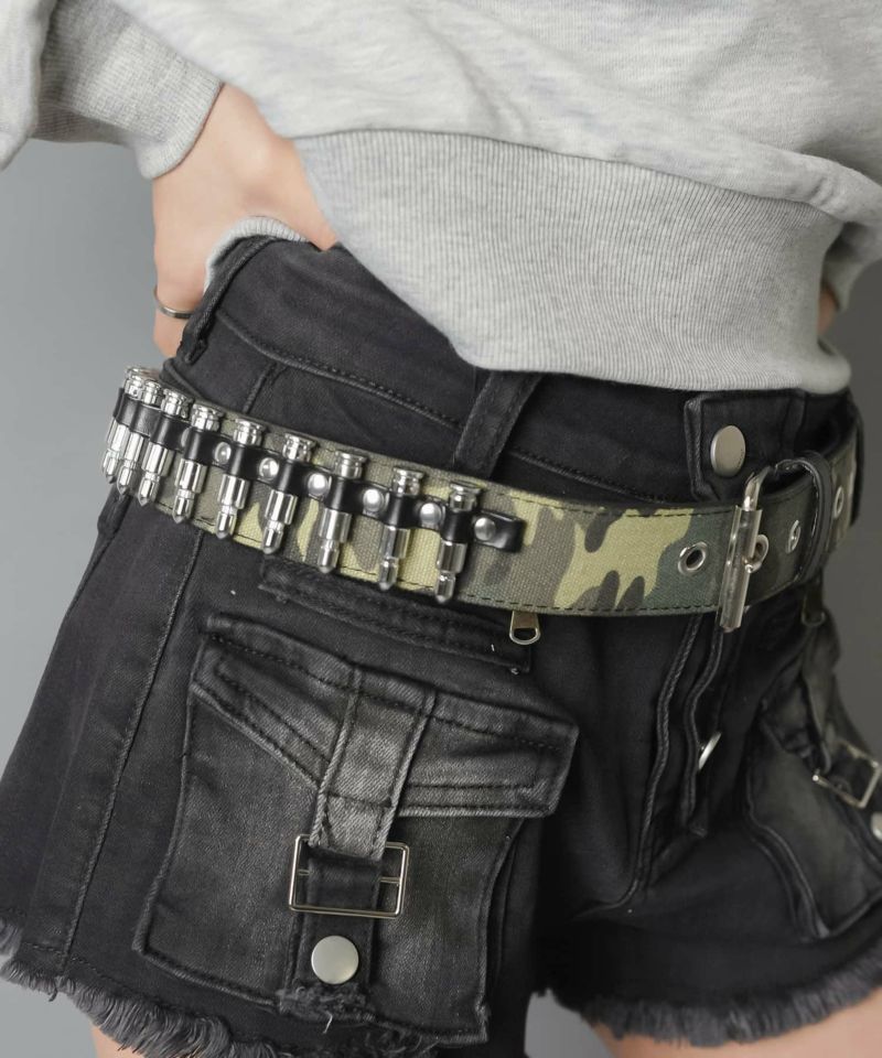 合皮ベルト/弾丸/カモ柄/迷彩柄/#ロマンスパンク | SPINNS WEB STORE