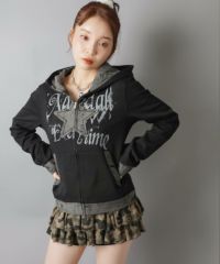 61%OFF】ジップパーカー/スターダメージ/#平成ギャル | SPINNS