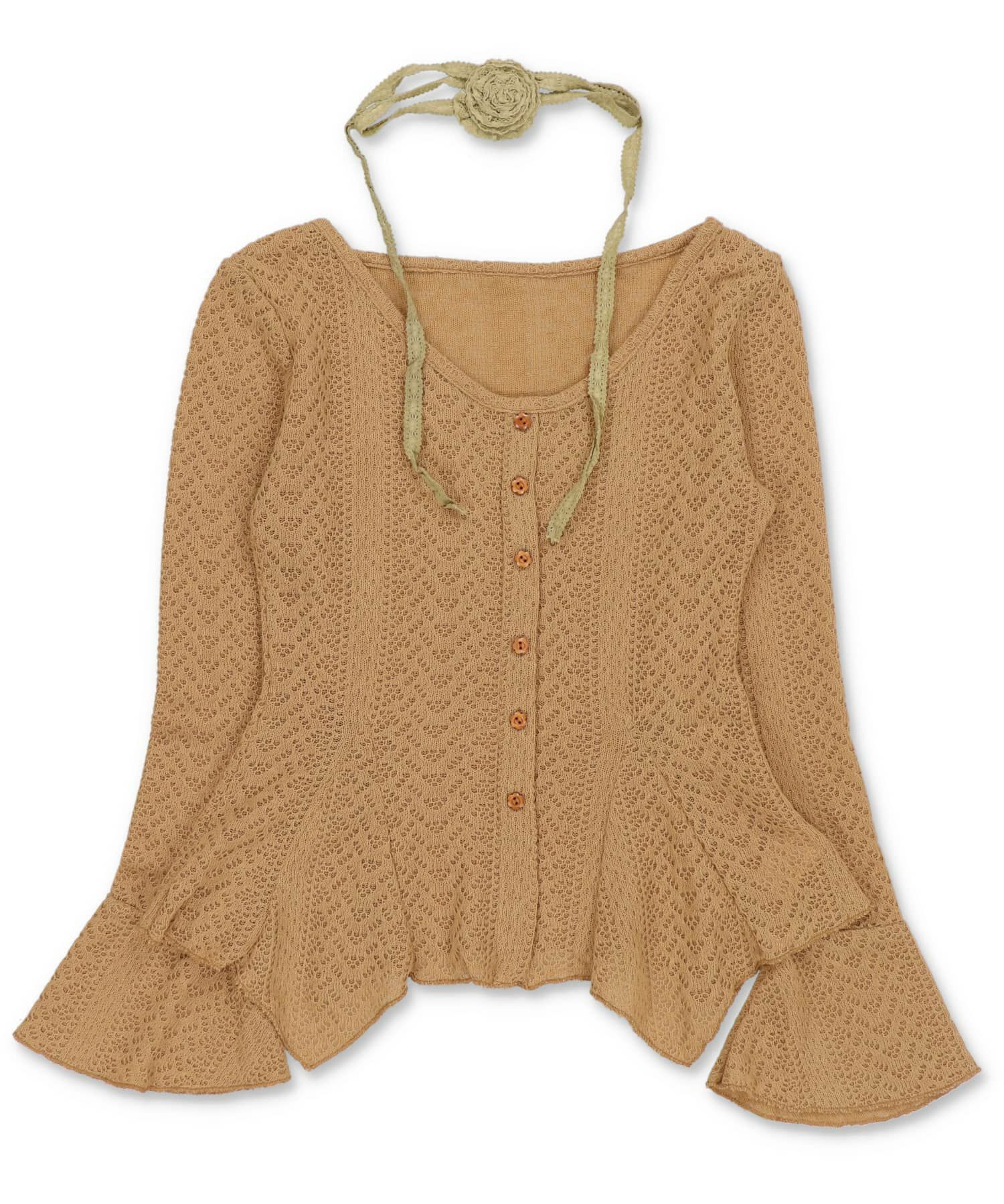 OZZ ONESTE レース フレアスリーブ ロングカーディガン DAY CLOSET カーディガン レディース 花柄刺繍レースロングガウン