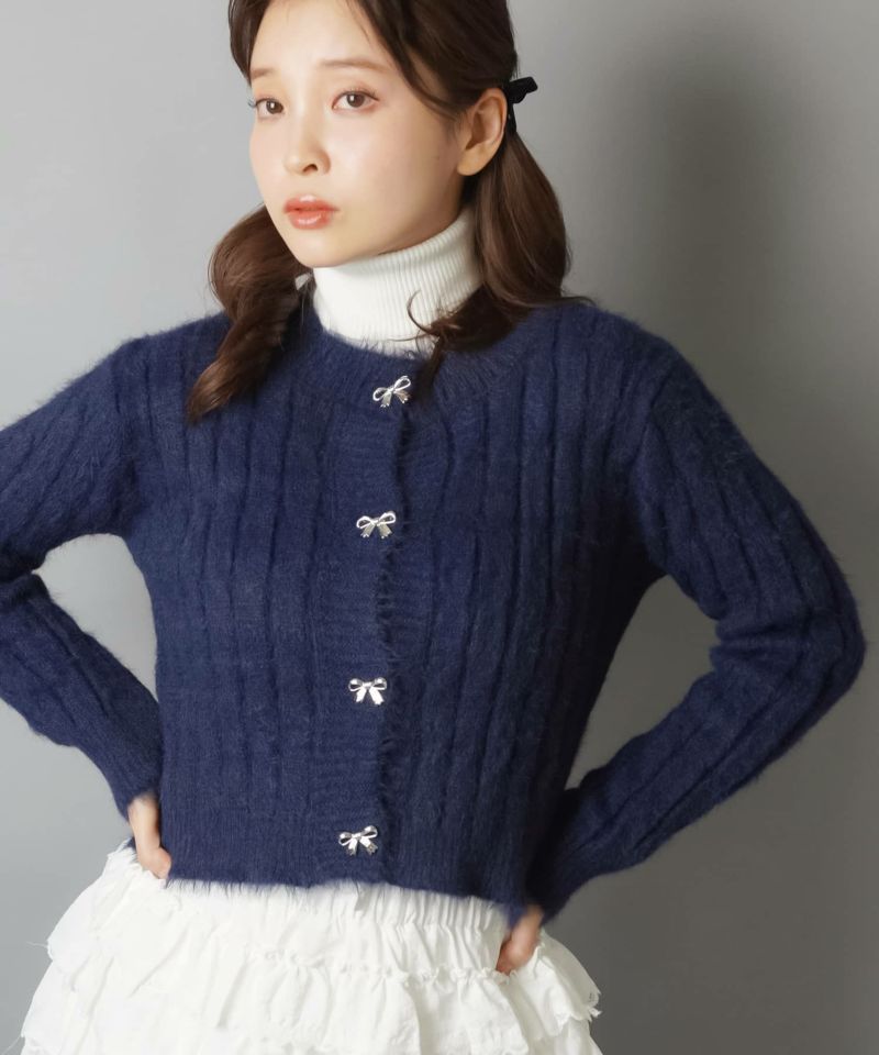 リピーターさま専用】RonHerman モヘアニットカーディガン シェルボタン