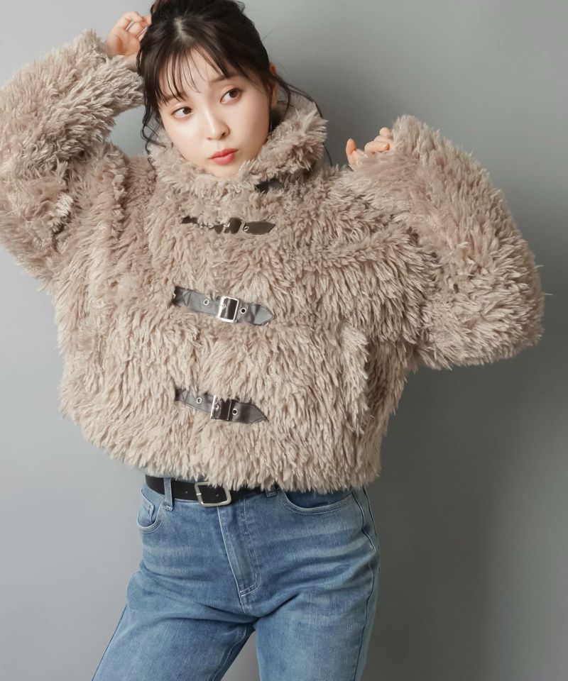 LAGUAGEM FAUX ファーコート カーキ S LAGUA GEM | FAUX ファーコート