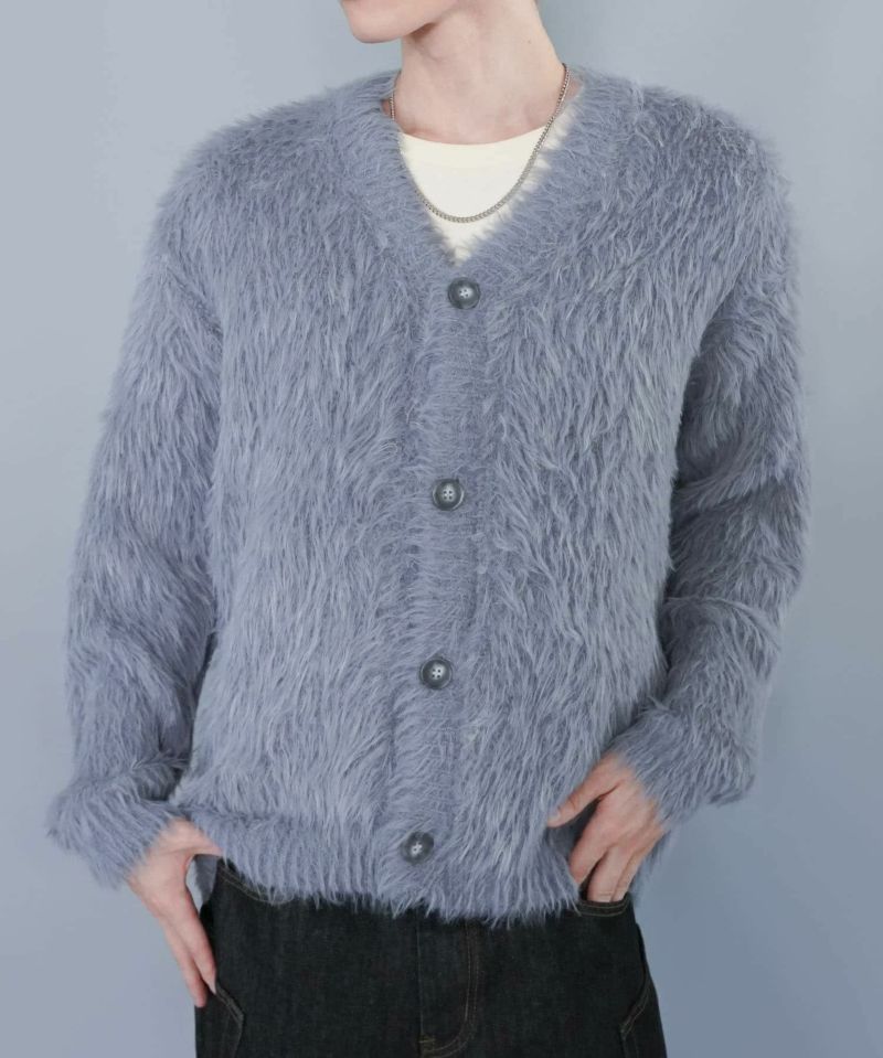 美品　golf wang モヘアシャギーニットカーディガン golf wang モヘアシャギーニットカーディガン ブルーストライプ M