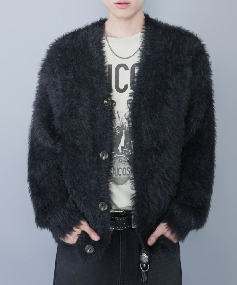 シャギーニットカーディガン　44 モヘア シャギーニットカーディガン 44 モヘア モヘアライクシャギーニット