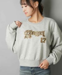 裏毛スウェット/ヒョウ柄貼り付けロゴ/レオパード | SPINNS WEB STORE