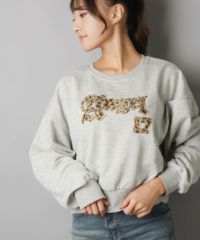 裏毛スウェット/ヒョウ柄貼り付けロゴ/レオパード | SPINNS WEB STORE