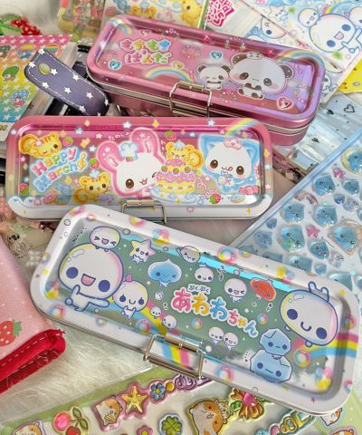 平成女児/缶ペンケース/ぷくぷくあわわちゃん/HappyMarch/もちもち