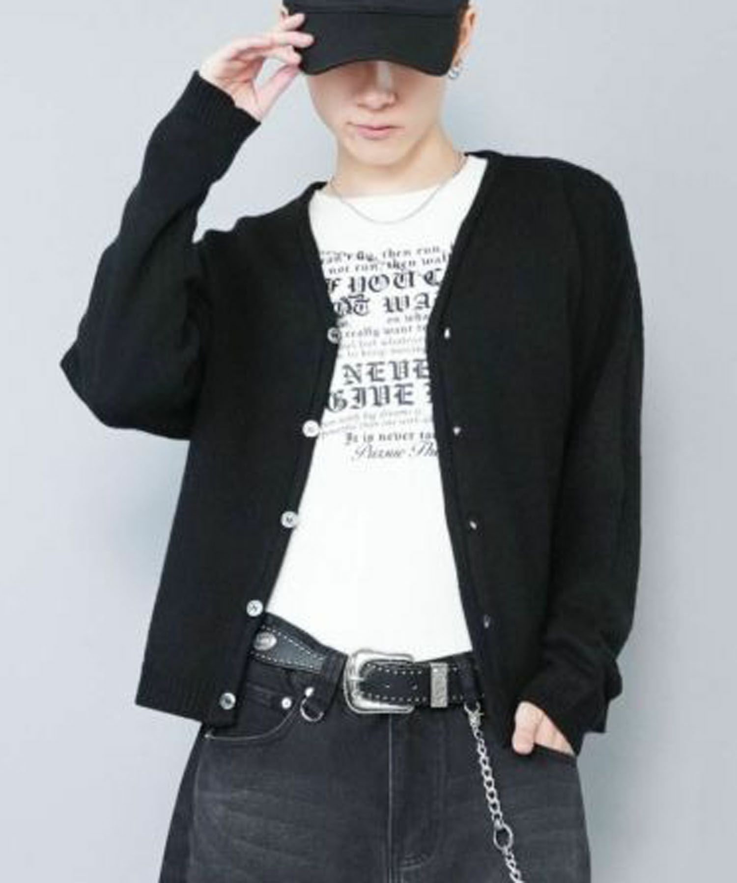 短丈モヘアカーディガン/無地/シンプル/ヴィンテージライク